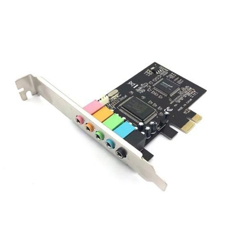 AU42 -5.1 Internal Sound Card For Windows 10 With Low Profile Bracket, 3D Stereo PCI-E, CMI8738 Chip 32/64 Bit Sound Card PCI