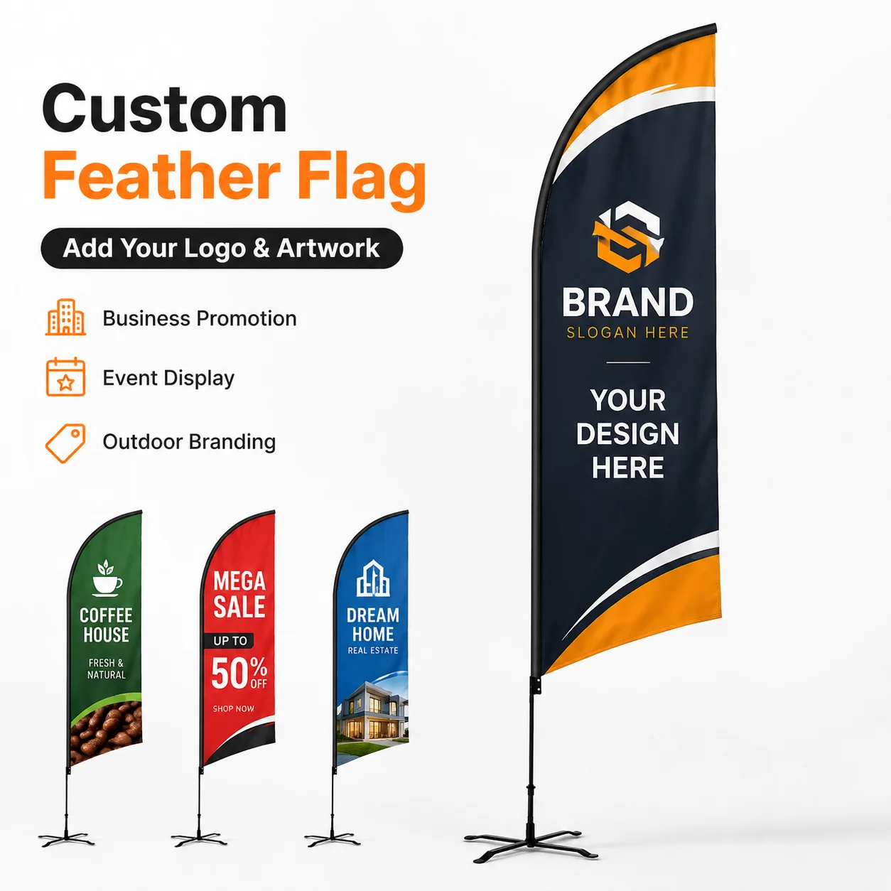 Custom Printed Blade Flag Outdoor Advertising Banner Personalized Display Flag for Exhibition Marketing