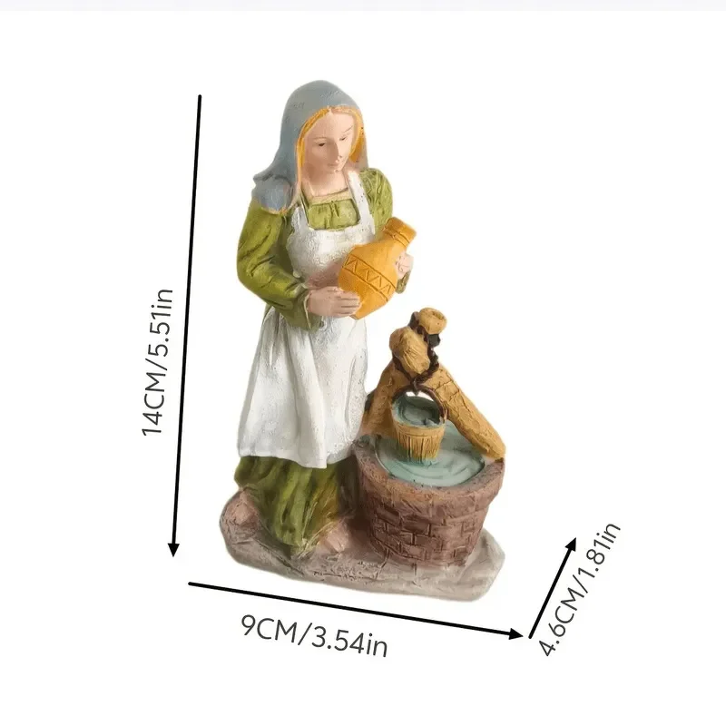 Resin Figure Statue Ornament Handicraft Home Decor Scene Display Art Piece for Living Room Shelf Table Centerpiece Decoration