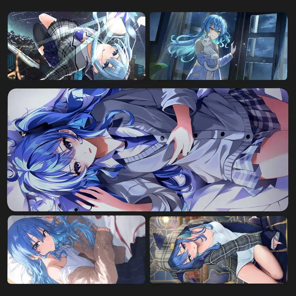 Suichan Hoshimachi Suisei Anime H-Hololive Mousepad Non-slip Suitable For Office Computers Laptops E-sports Game Desk Mats XXL
