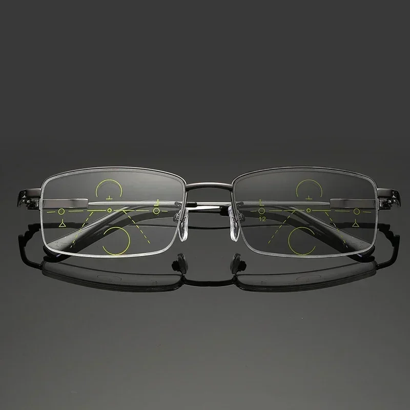 نظارات القراءة التقدمية متعددة البؤر عالية الوضوح نظارات فوتوكروميك للرجال والنساء نظارات قصر النظر الشيخوخي المضادة للضوء الأزرق