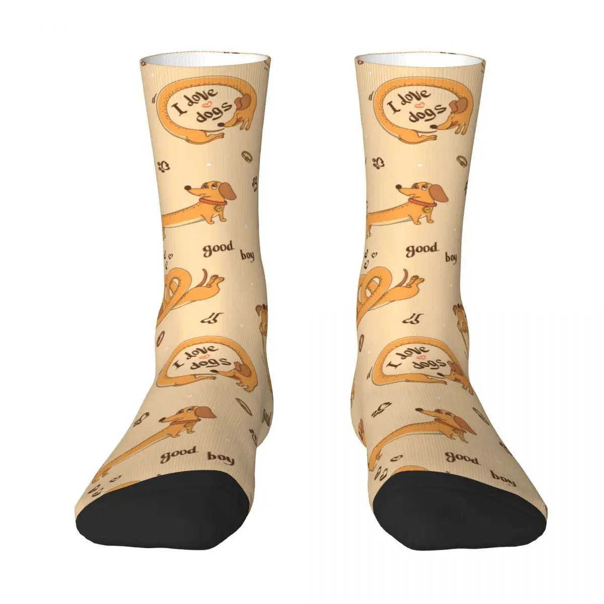 

I Love Dachshund Dog Dogs Pet Puppy Sock Socks Men Women Polyester Stockings Customizable Hip Hop