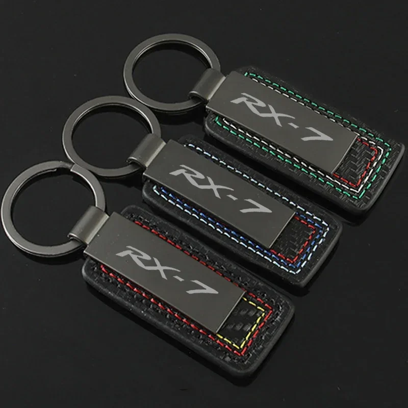 Leather Car Emblem Keychain Pendant Auto Key Chain Key Holder for RX7 RX-7 MS Speed CX4 6 Atenza 3 Axela 2 MX5 CX7