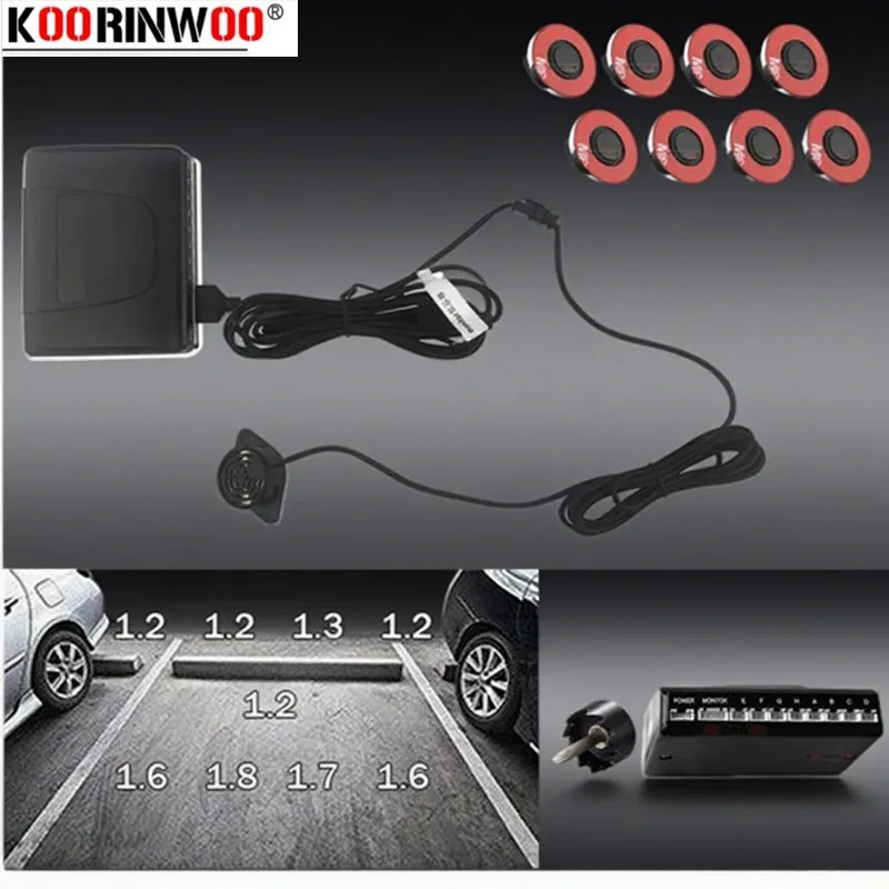 Car Parking Sensor 8 Front And Back Auto Radar Kit Reverse Blind Zone Control System Vehicle Parktronic Electronics Accessories