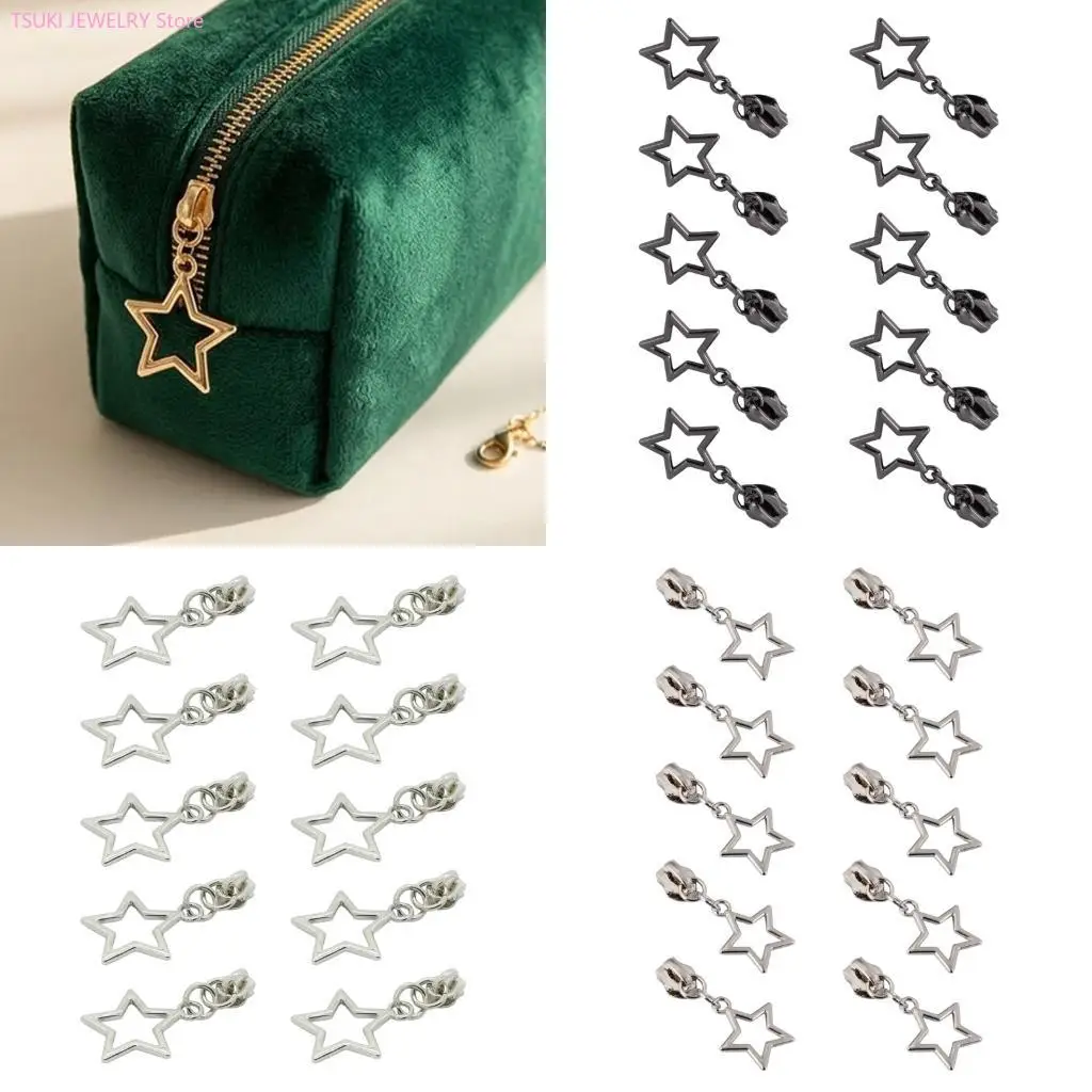 62KE Metal Zipper Pull Slider Head for Nylon Coil Zippers Charm Replacement for Bag