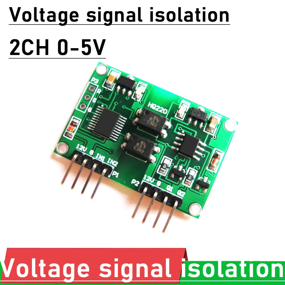 

2-way voltage signal isolation module 0-5V linear conversion transmitter module DC 9V-12V