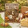 Goose Garden Flag, Rustic Farmhouse Pumpkins Sunflower Fall Orange Burlap Double Sided Small Garden Yard Flag for Outdoor Pa llz