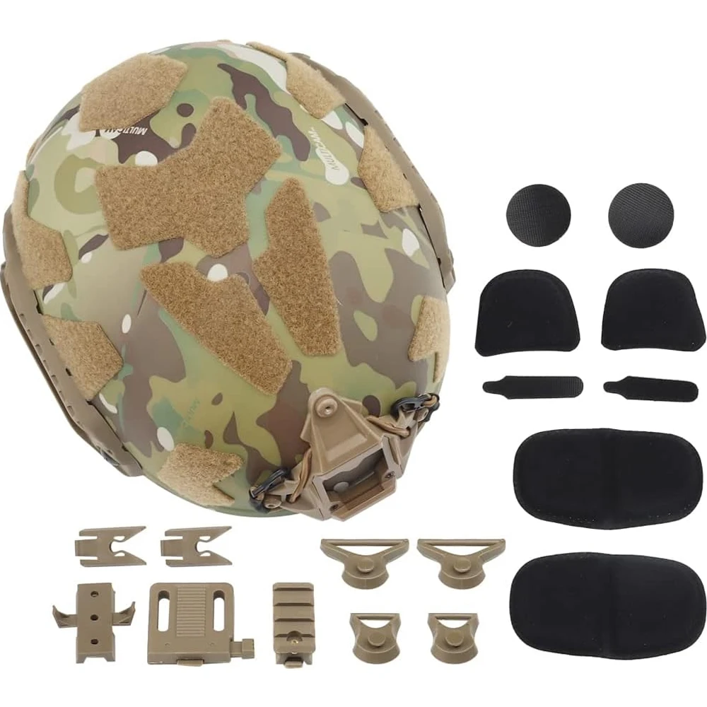 Airsoft Tactical SF Camouflage Helmet with Balaclava Camo Full Face Mask UV Protection Windproof Goggles for Paintball Hunting