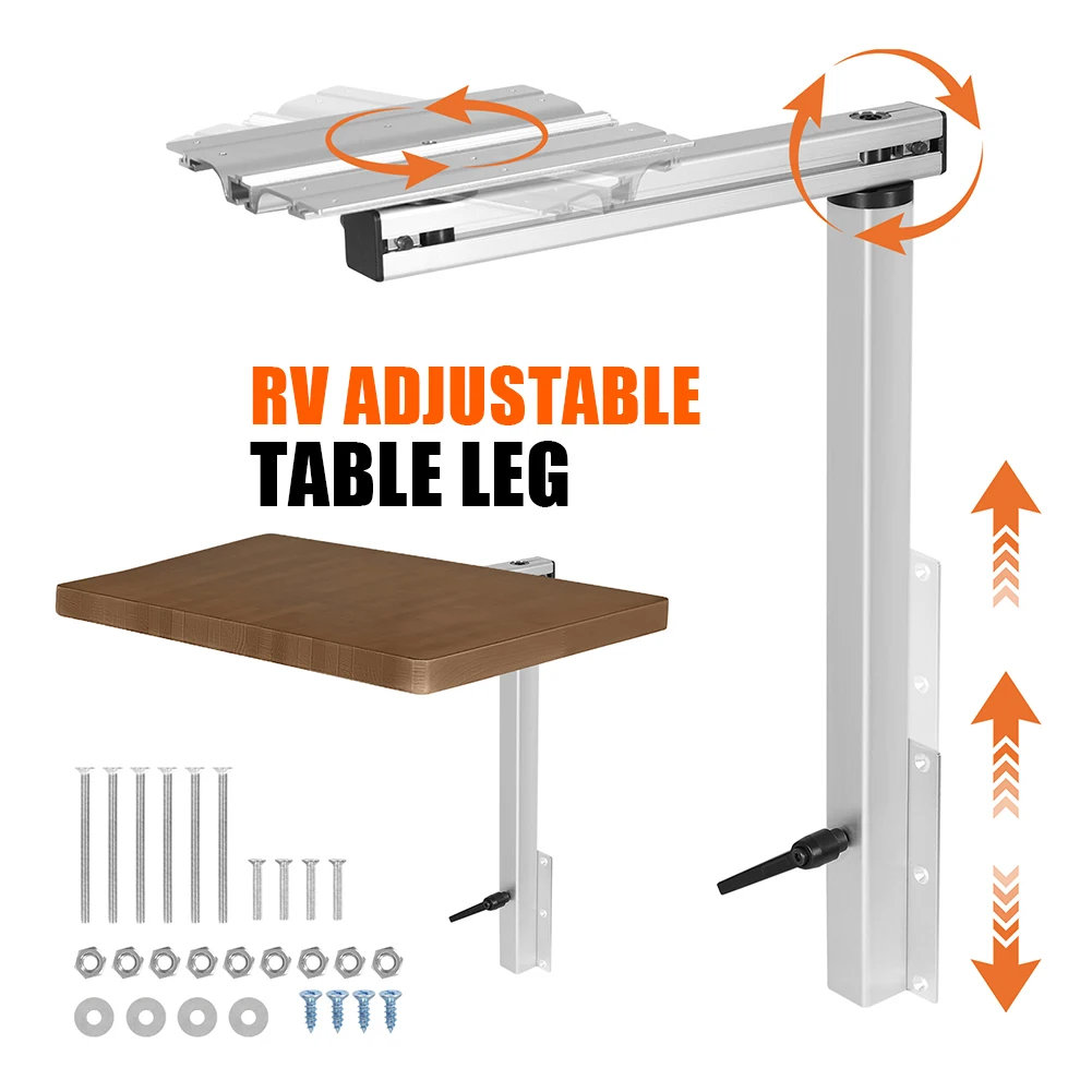 

Aluminum Alloy Removable RV Table Leg 360 Degree Rotation Height Adjustable RV Table Leg Bracket Folding Table Leg for RVs