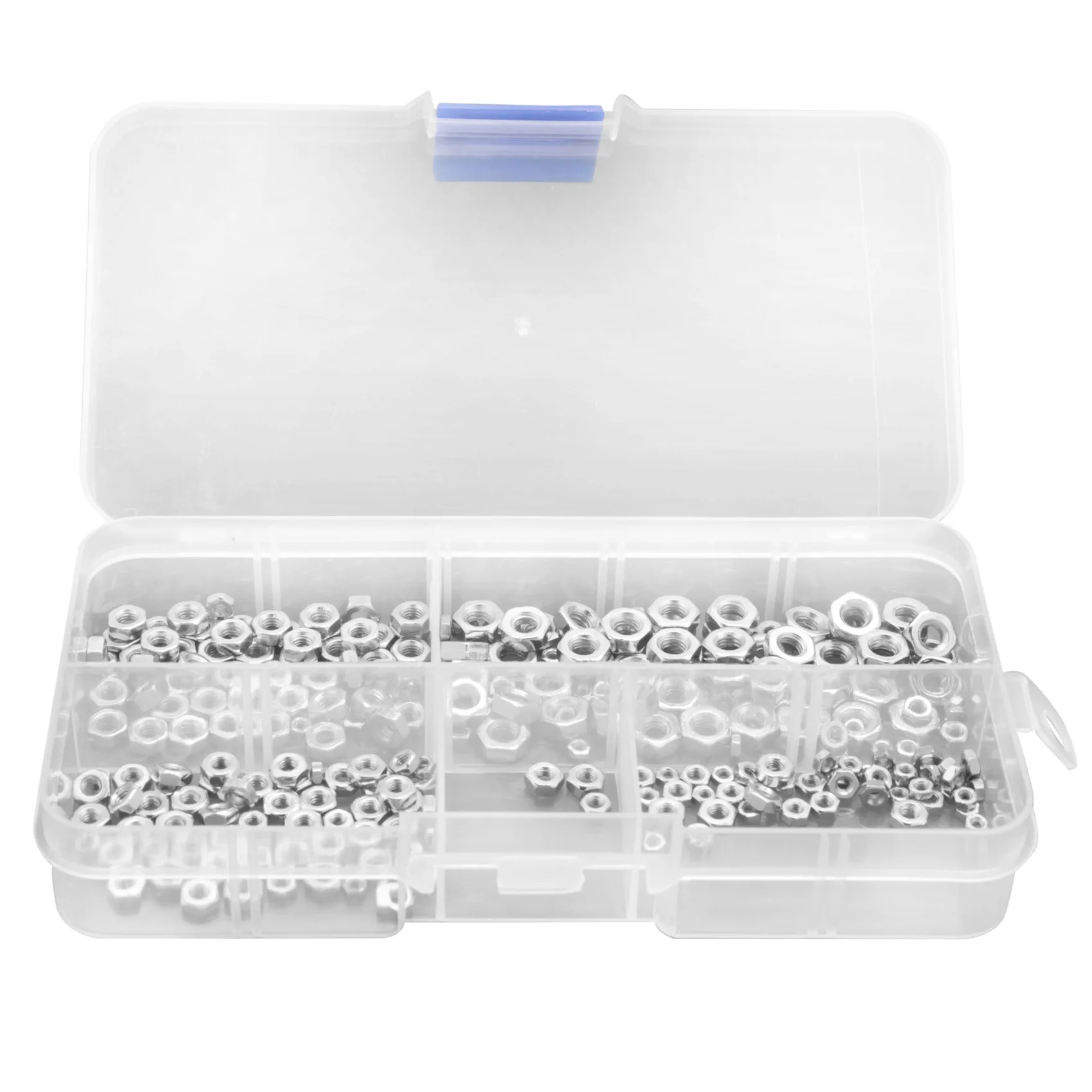 HEIßER 250 Teile/satz M1,6 M2 M2,5 M3 M4 Carbon Stahl Sechskantmutter Sortiment Kit Sechskantmuttern Metrisches Gewinde Sortiment Kit