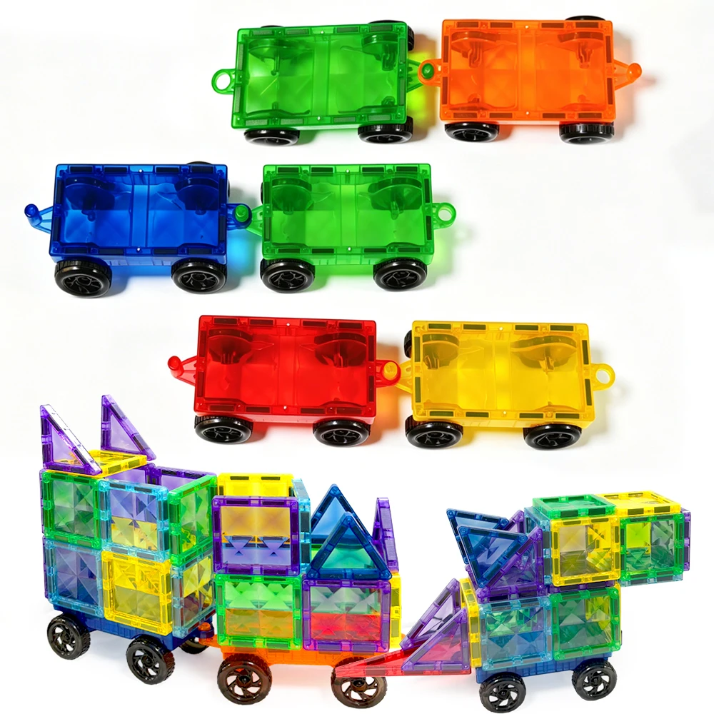 Magnetic Handheld Car Toy Supplement Accessory Pack for Magnetic Blocks Gifts Promotes Child's Brain Development and Creativity