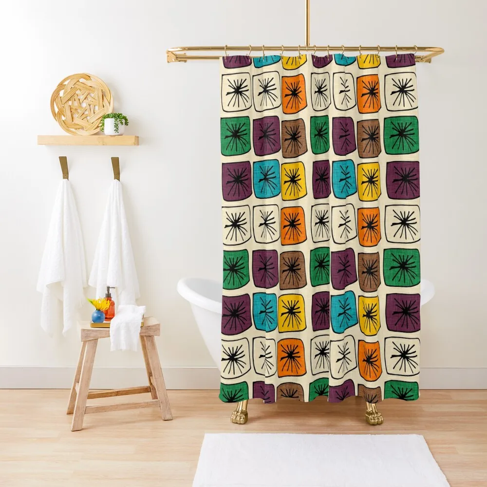 

Atomic Cubes Purple Shower Curtain For Shower For The Bathroom Curtain