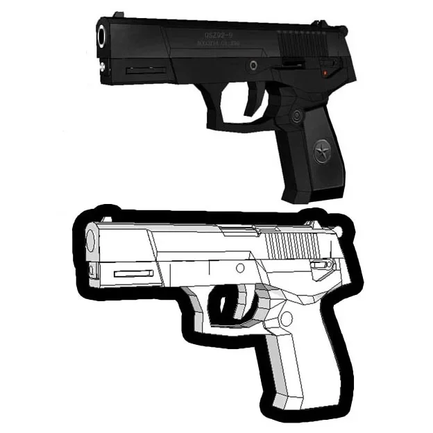 

Самодельный пистолет Qsz-92 3D бумажная модель не может запускать игрушку ручной работы