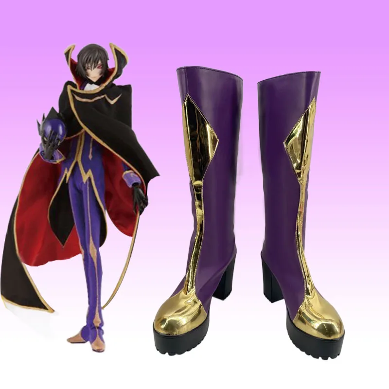 

Lelouch Lamperouge Cosplay Shoes Ainme Code Geass Lelouch of the Rebellion Role Play Faux Leather Boots For Women Girls