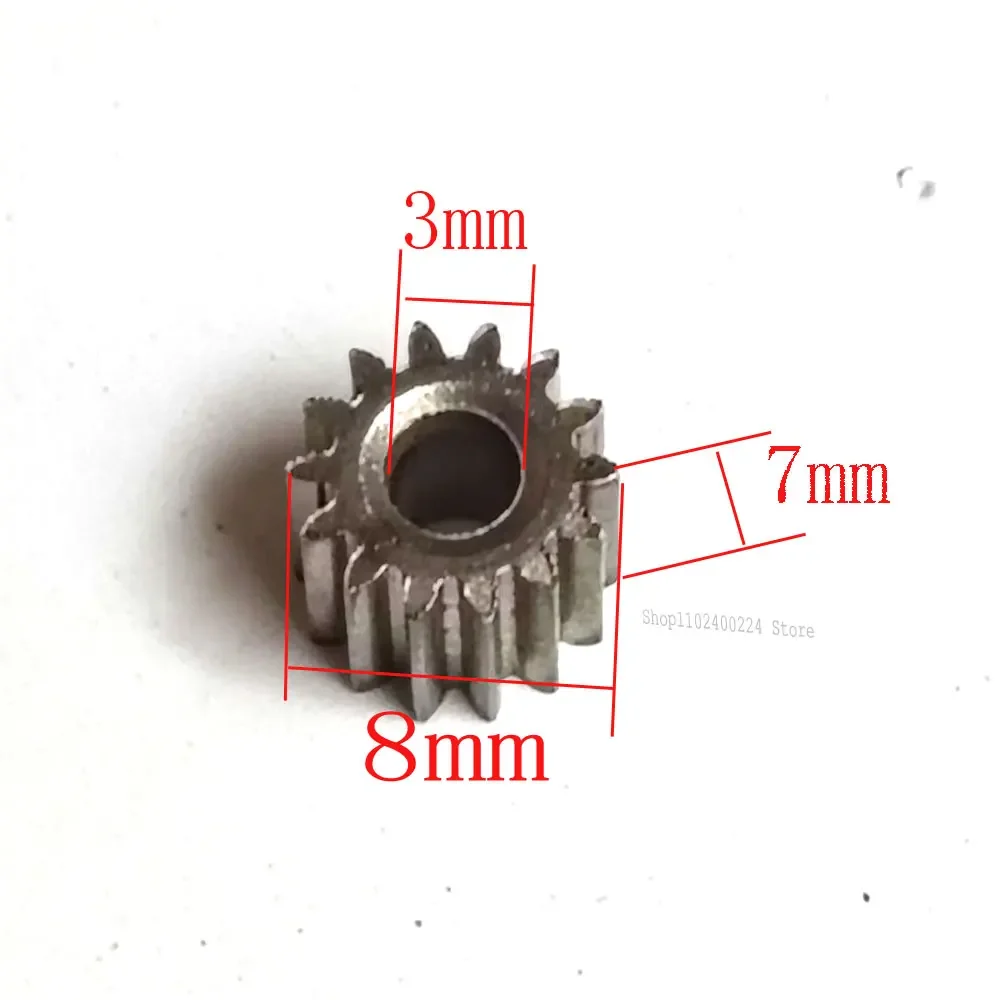 42mm Mini Gear with Shaft for Power Tools Chain Saw Hand Saw Lithium Logging Saw Pinion 550Type 14Teeth Brushless Motor Gear