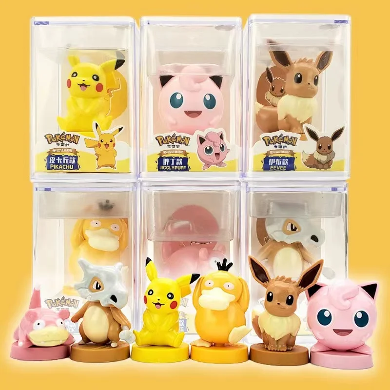 9 Style Pokemon Figures Toys Pikachu Seal Cartoon Series Anime Model  Ornaments Kids Birthday Gift