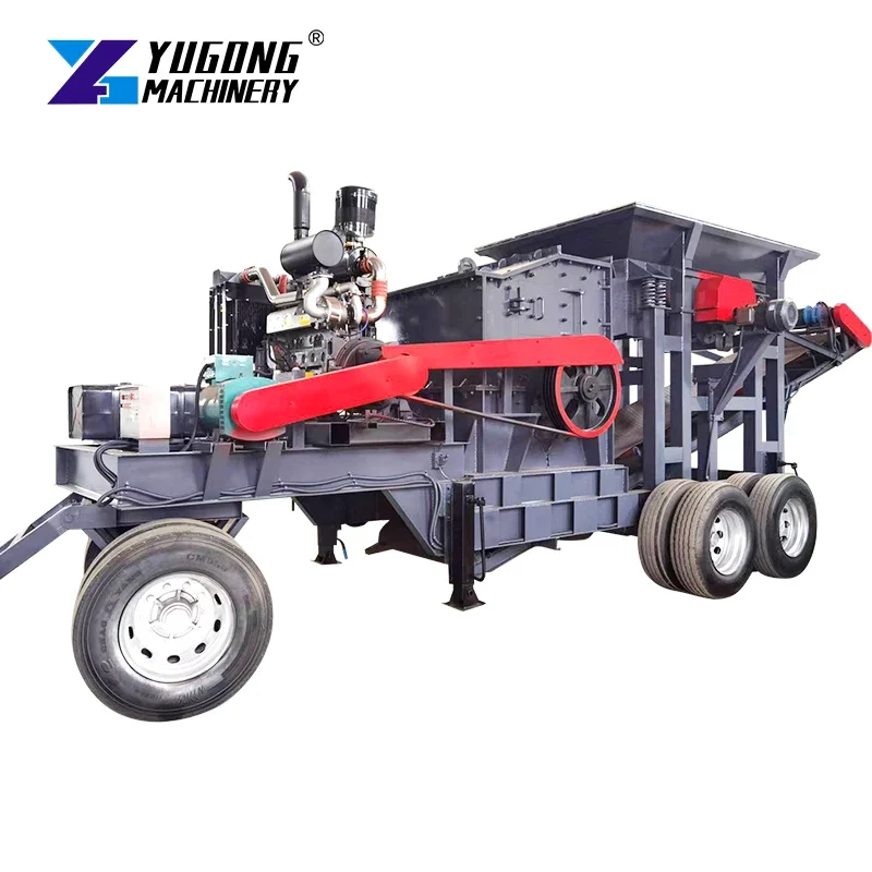 New Mobile Crusher Machine Stone Crushing Strong Power Crusher Hammer Portable Concrete CrushingFor Sale Stone Crusher Portable