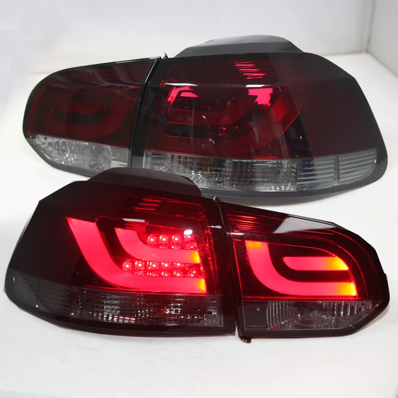 1 Set LED Taillights For VOLKSWAGEN Golf 6 Rear Back Lamp Dark Red