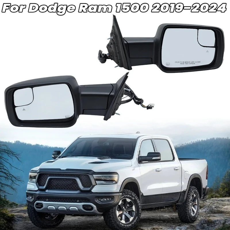 Side Rearview Door Mirror Assembly With Blind Spot Monitoring For Dodge Ram 1500 2019-2024 Car Aftermarket Replacement Parts