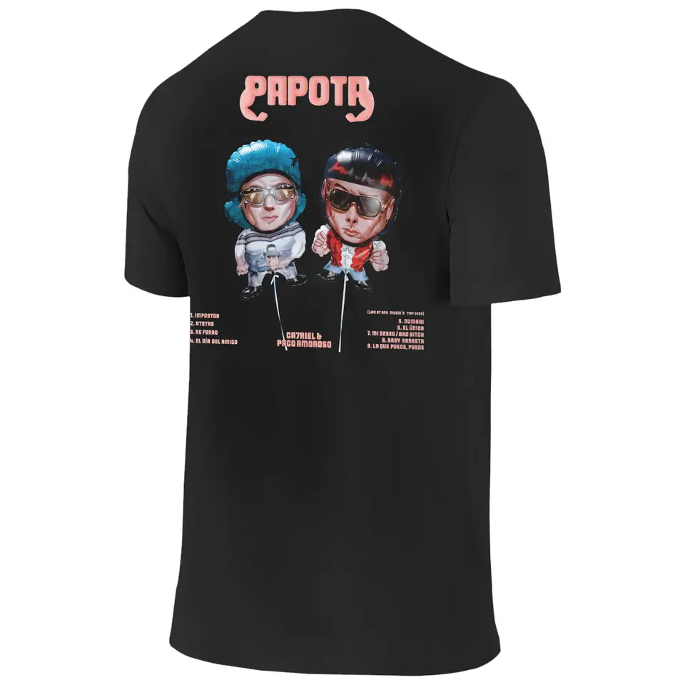 CA7RIEL & Paco Amoroso Papota Tour Apparel Camisa para Homens