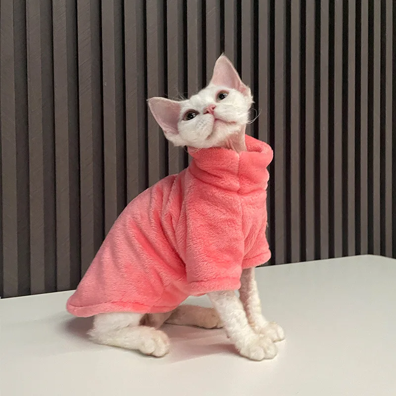 Rollkragen-Katzenpullover, Mantel, Winter, warm, haarlos, Katzenkleidung, weiches, flauschiges Pullover-Shirt für Maine-Coon Cat Chihuahua Haustierkleidung – Detail 10