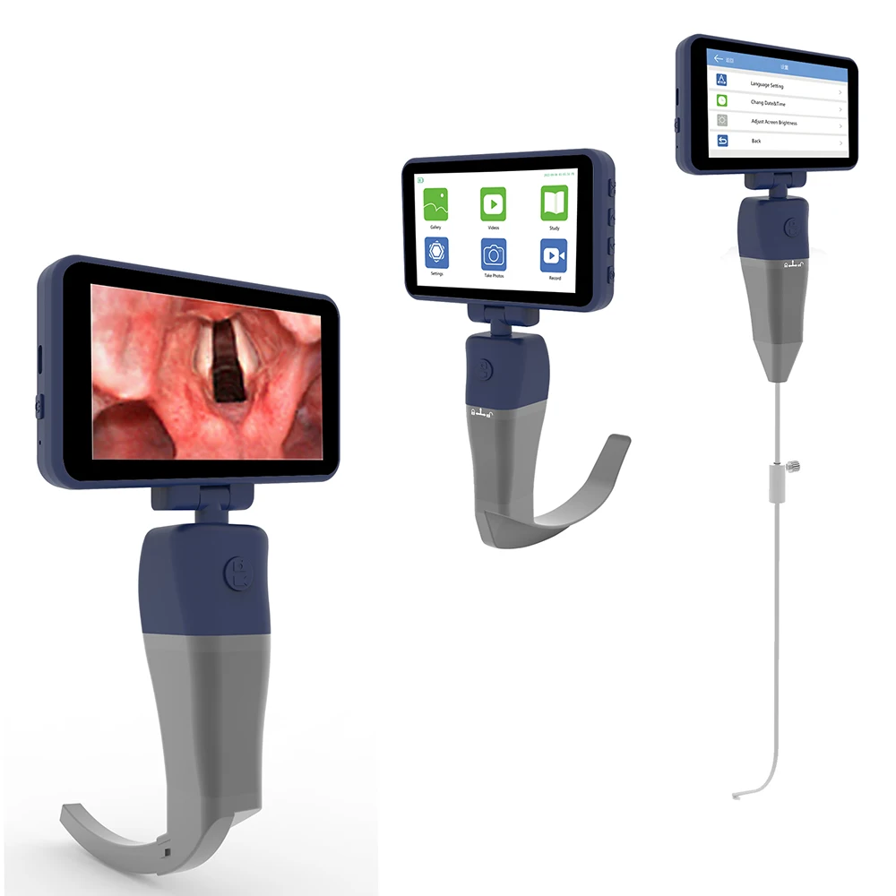 Reusable Video Laryngoscope intubation 4.5 inch High-definition Touch Screen Laryngoscopes Video 7 blades for selection