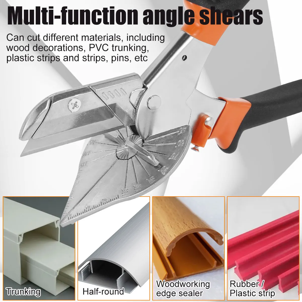 New Miter Shears Adjustable Angle Shears 45 to 135 Degree Miter Cutter Multifunctional Cutting Scissors for Wood Plastic PVC