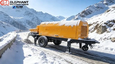 NEW Mini Diesel Concrete PumpTrailer 8M/H Productivity 25m Vertical 60m Horizontal Conveying Construction Engine Motor Short