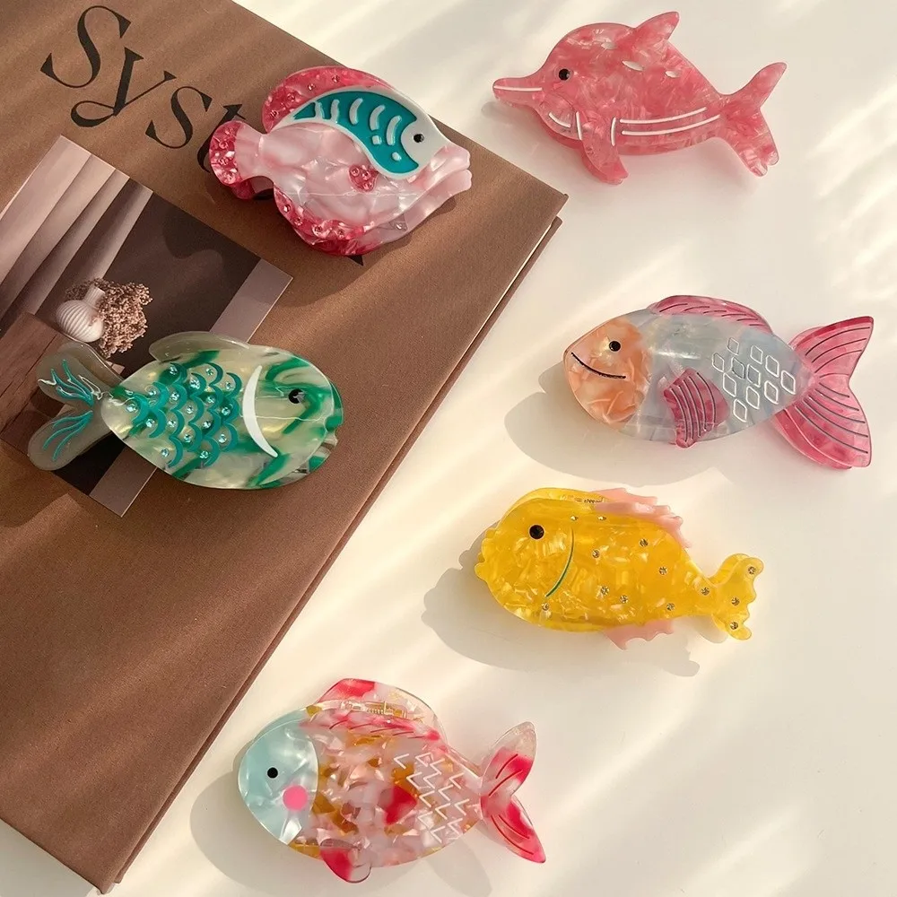 

Trendy Cute Fish Collection Hair Claw Underwater Animals Eco-Friendly Acetate Hair Clips Colorful Hair Accessories for Women