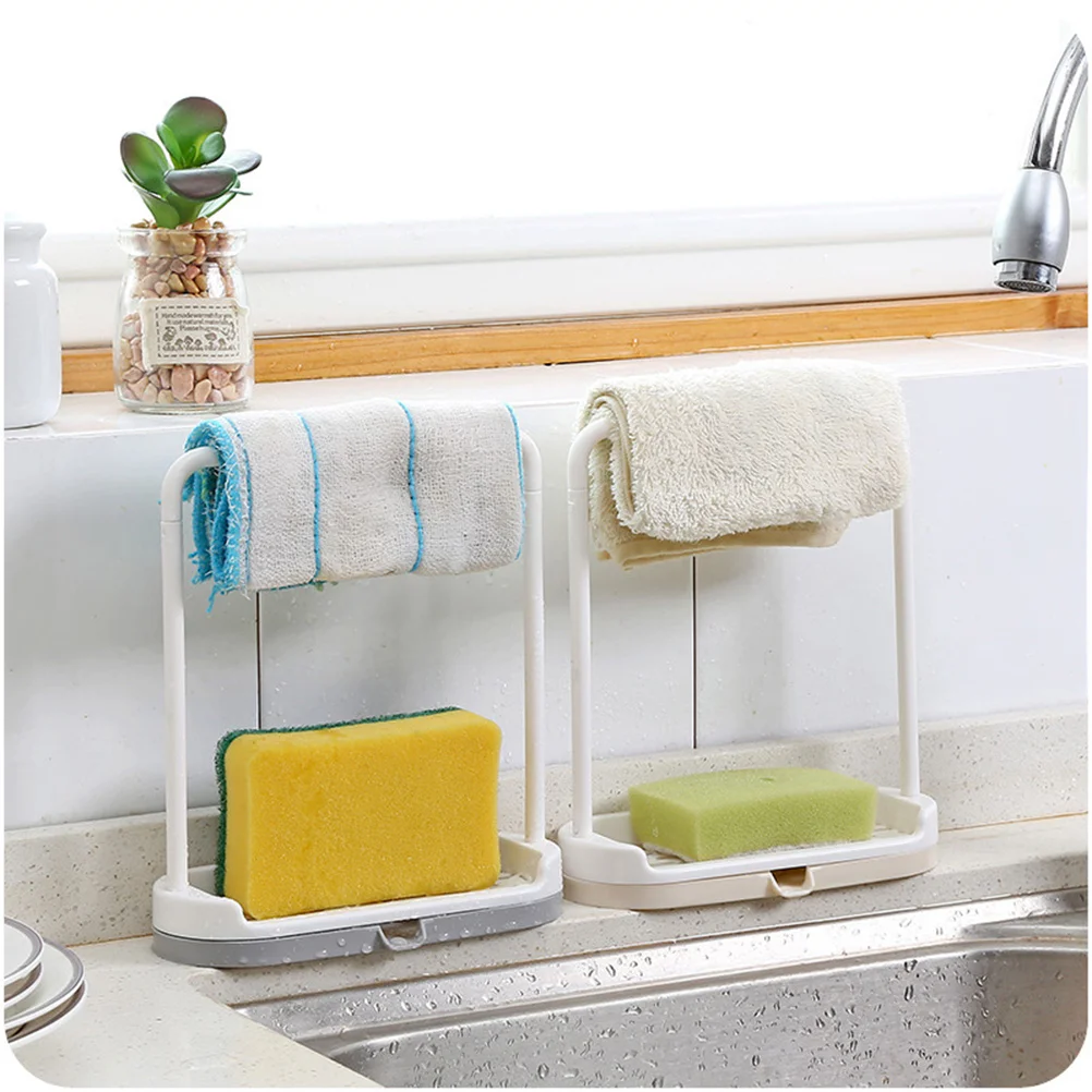 Sponge Drying Rack Dish Towel Stand Tableware Removable Dishcloth Holder Kitchen