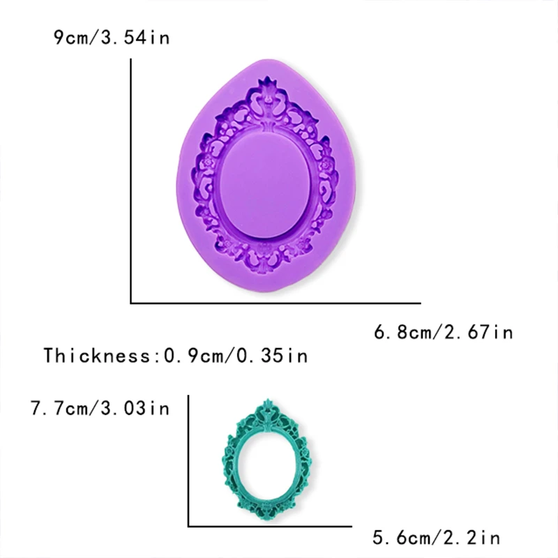 Europejska rama lustra seria silikonowa forma narzędzie do dekoracji ciast obręcz sukienka wzór czekolada DIY forma do cukierków