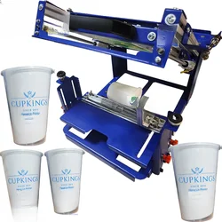 Paper Cups Screen Printer PP PET Plastic Disposable Paper Cup Bowl Logo Silk Screen Printing Machine