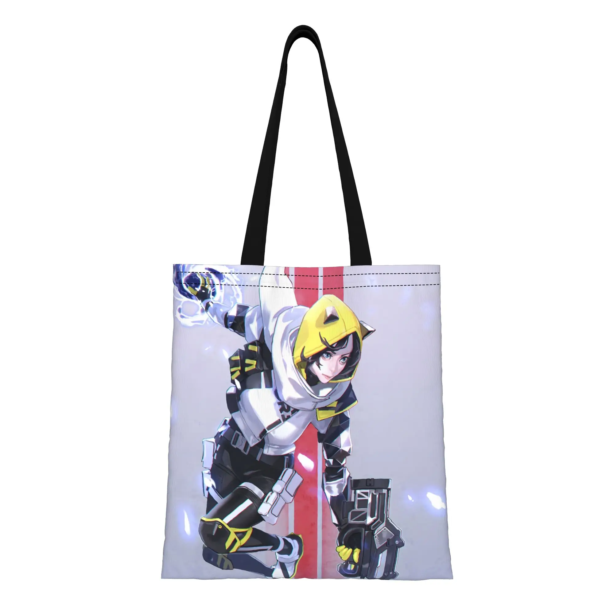 1PC Cat Ear Wraith Canvas Tote Bag ApExi Battle Royale Fps Fans Canvas Tote Bag Perfect for Shopping Grocery Travel & Outdoor