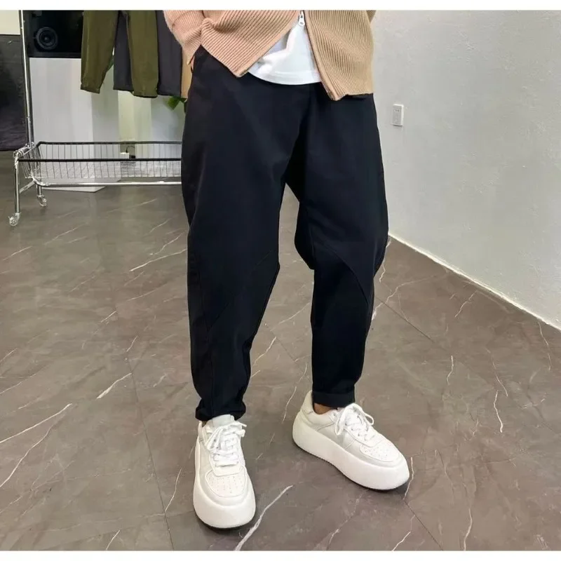 Autumn Spring New Men Cargo Pants Korean Style Male Casual Loose Belt Mid Waist Slim Fit Trouser Sport Sweatpants Man Clothing