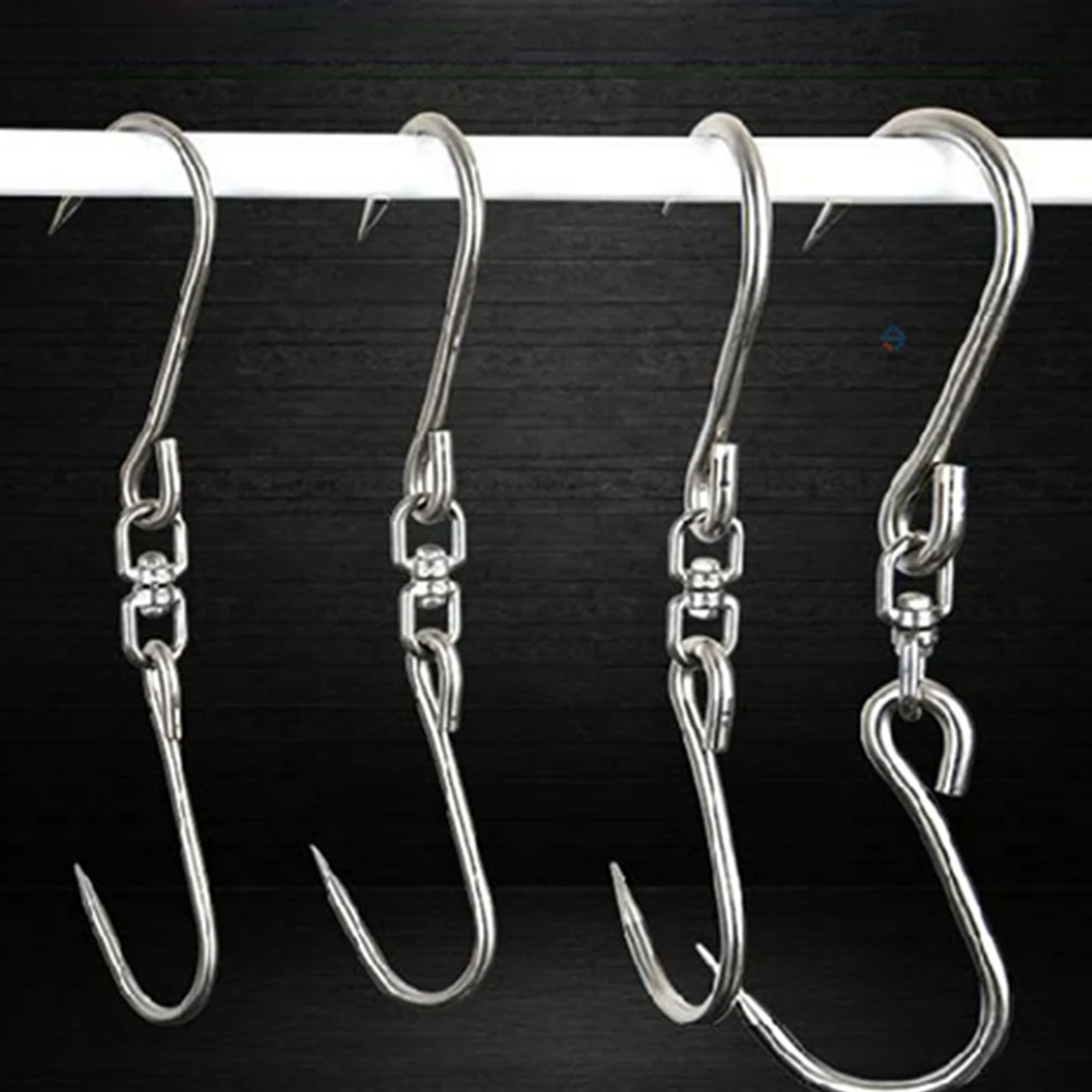 

Bacon Stainless Steel Pork Hook Clothing Rack Heavy Duty Meat Hooks Steels Swiveling