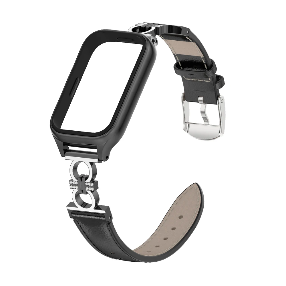 Strap For Mi Band 9 Active Watchband for Xiaomi Smart Band 9 Active Leather Wristband for Mi Smart Band 9 Active Accessories