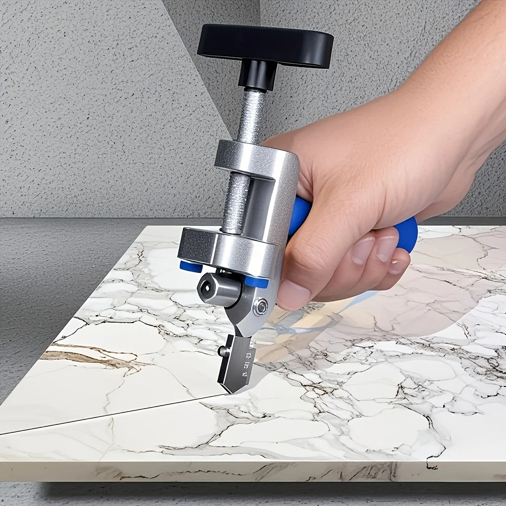 2-in-1 manual glass tile cutting machine with diamond rollers - DIY and construction precision cutting tool, adjustable metal ba