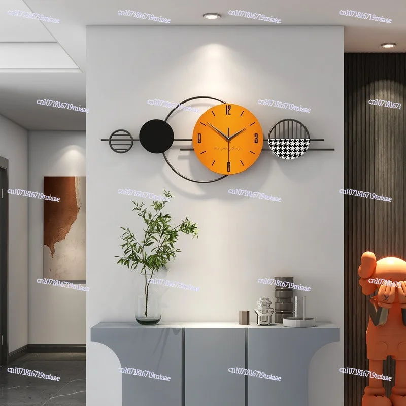 Fashion Light Luxury Living Advanced Sense Modern HomeDecorative Clock Wall Hanging Creative Wall Clock No Punching