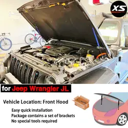 Kit de puntales de capó modificado para Jeep Wrangler JL 2019 2020 2021 2022 2023 2024 Jeep Gladiator JT, varilla de soporte de elevación, amortiguador de choque