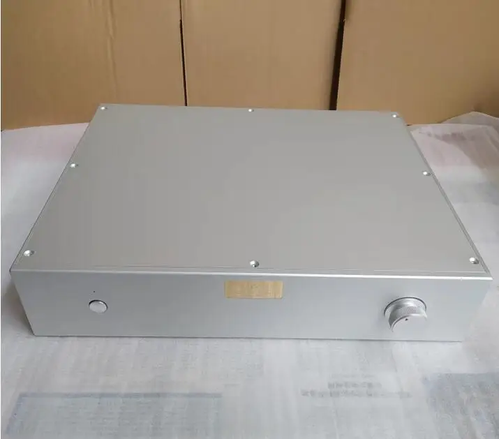 Aluminum silver goldmund preamplifier DIY chassis amplifier install box case 430 wide 340 deep (90 high 70 high for choose)