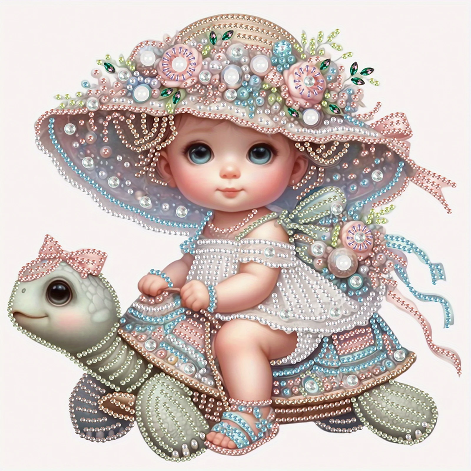 DIY Girl and Turtle 5D Special Shape Diamond Art Kits for Beginners,Diamond Art Painting Kits for Home Wall Decoration Gift