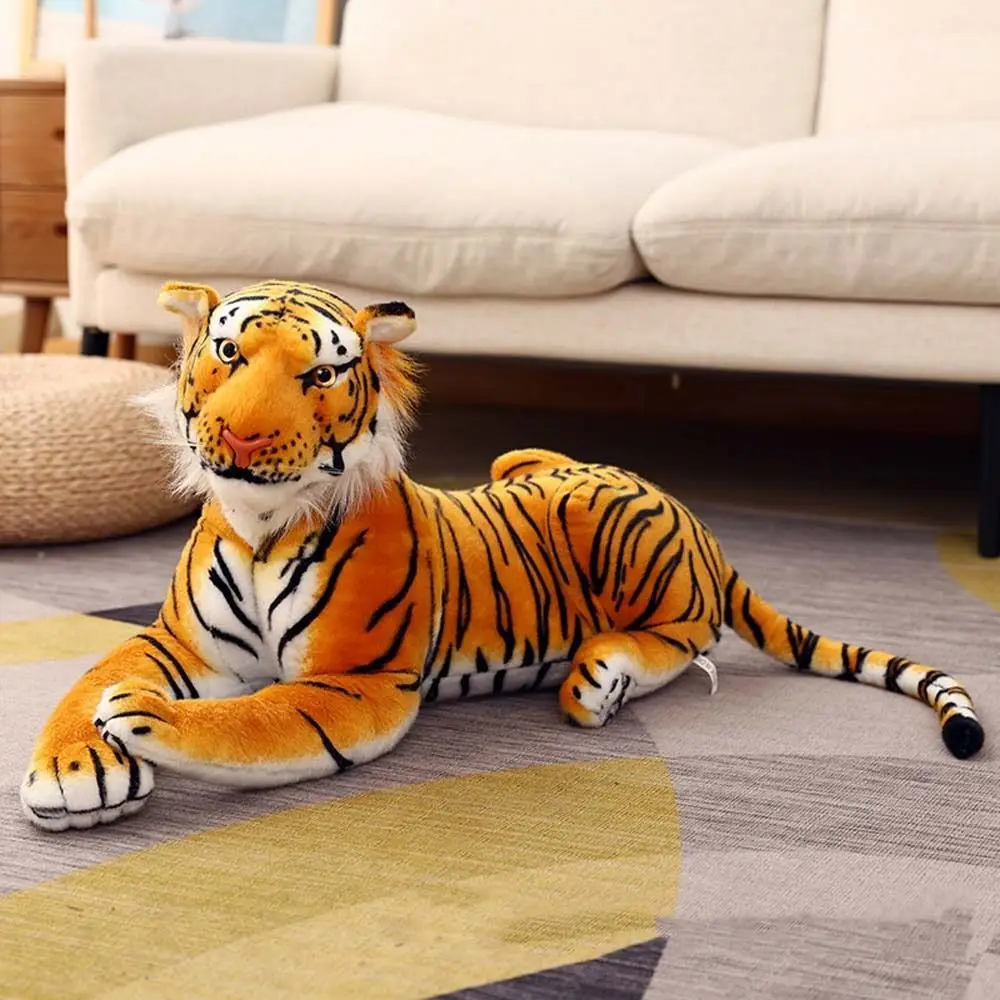 Lifelike White Tiger Wild Animals Brown Tiger Jaguar Lifelike Tiger Plush Toy Plush Doll Plush Animal Toy Tiger Stuffed Toys