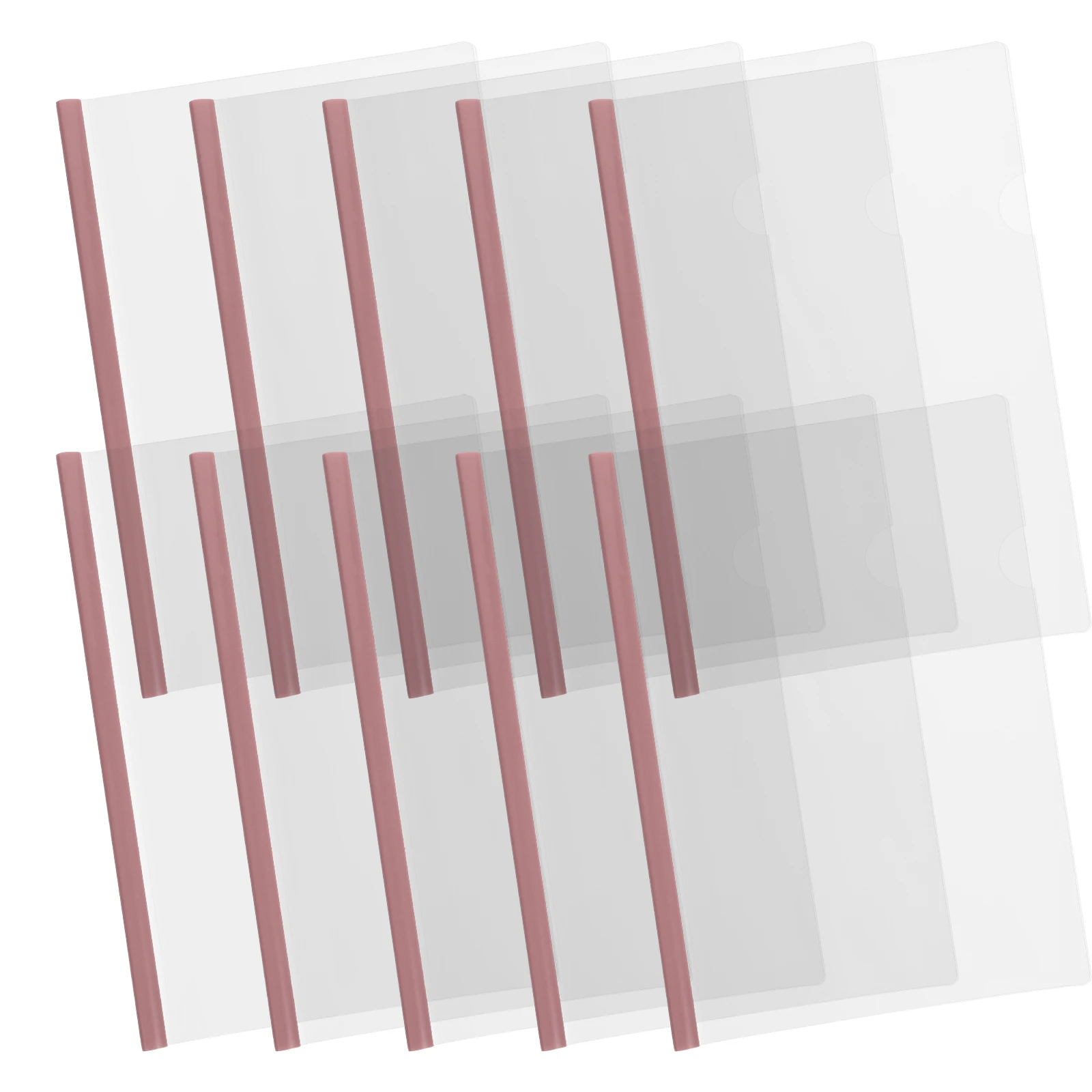 

10pcs A4 Transparent Slide Rod Clip Covers Document Folders Clear Plastic Storage Binders Lightweight Neatly Organized