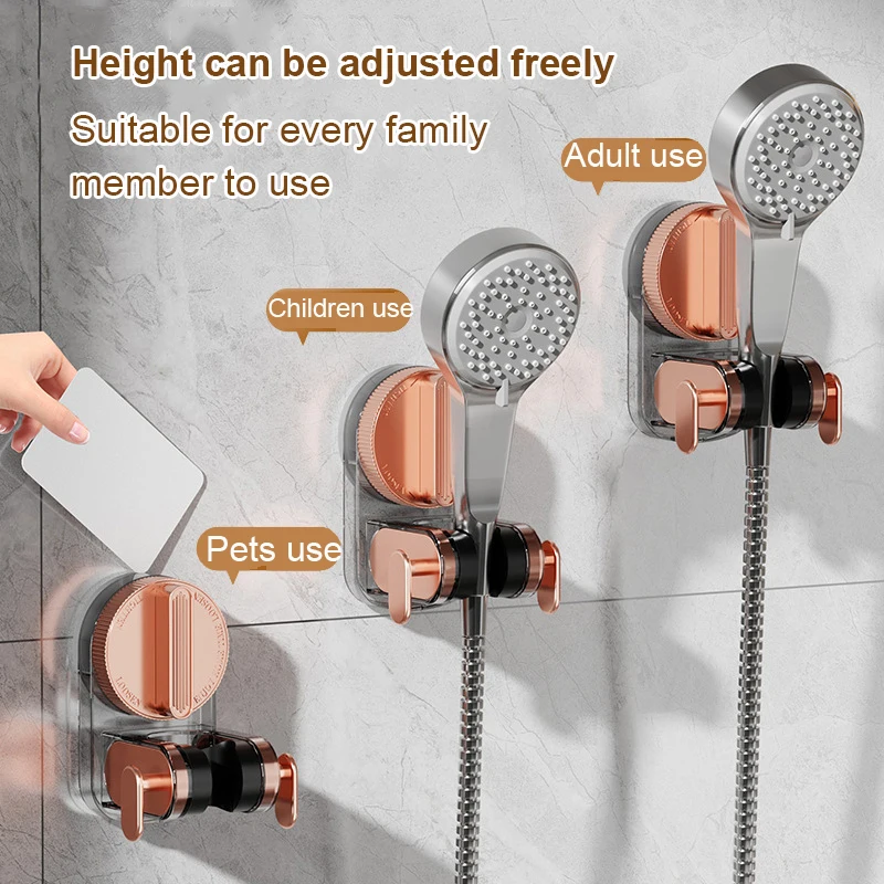 1Pcs Universal Showerhead Holder Wall Mounted Punch Free Household Adjustable Shower Bracket Suction Cup Bathroom Accessories