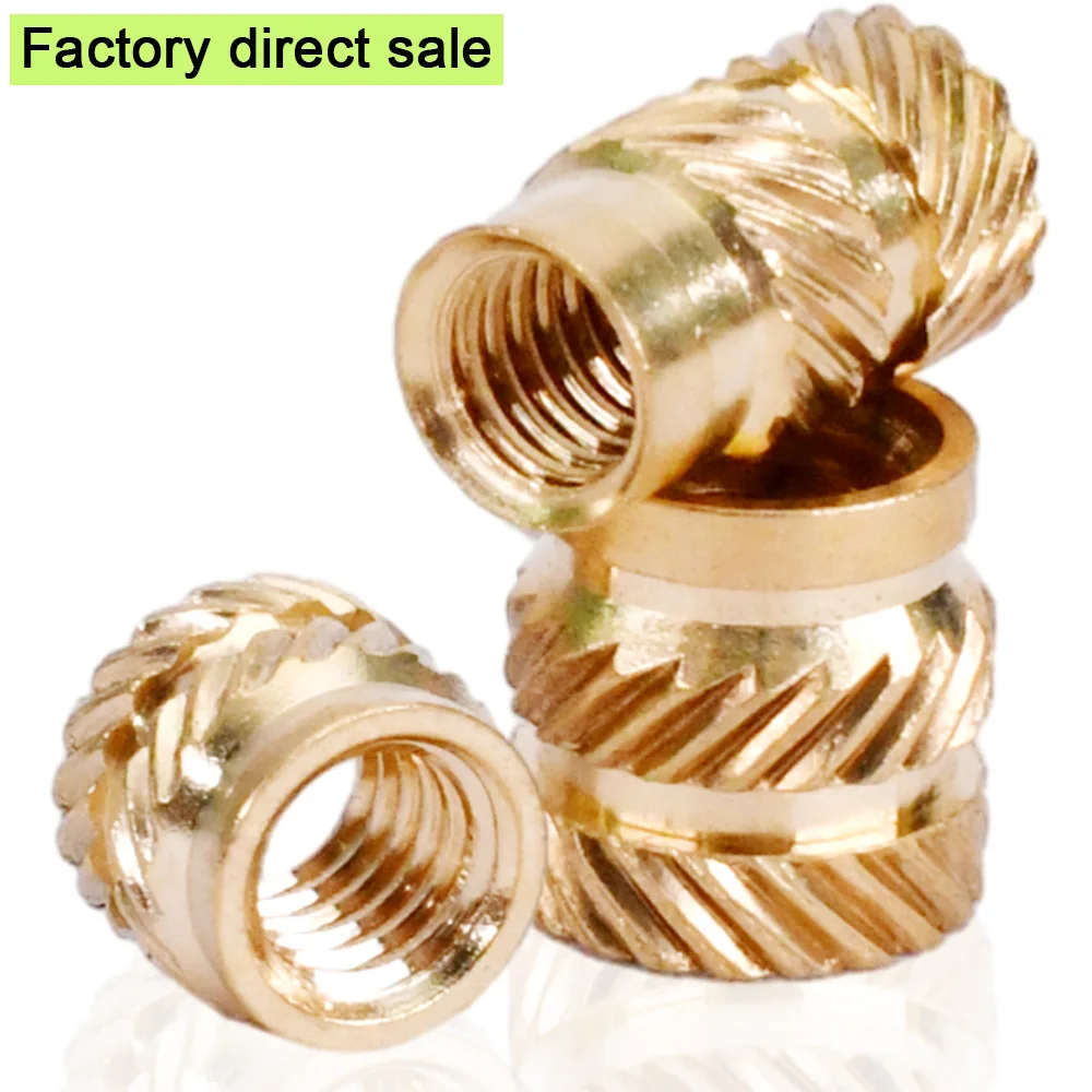 M1-M6 Brass Insert Nut Hot Melt Heat Threaded Knurl Embed Injection Nut for 3D Print Plastic Length1.5/2/2.5/3/3.5/4/4.5/5/5.5mm