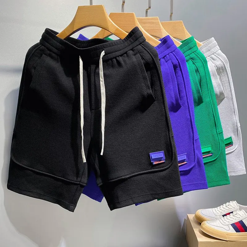 

Summer Men's Spor ort Pants Label Patchwork Running Straight Leg Casual orts Five-Point mid Waist Comfortable Fit