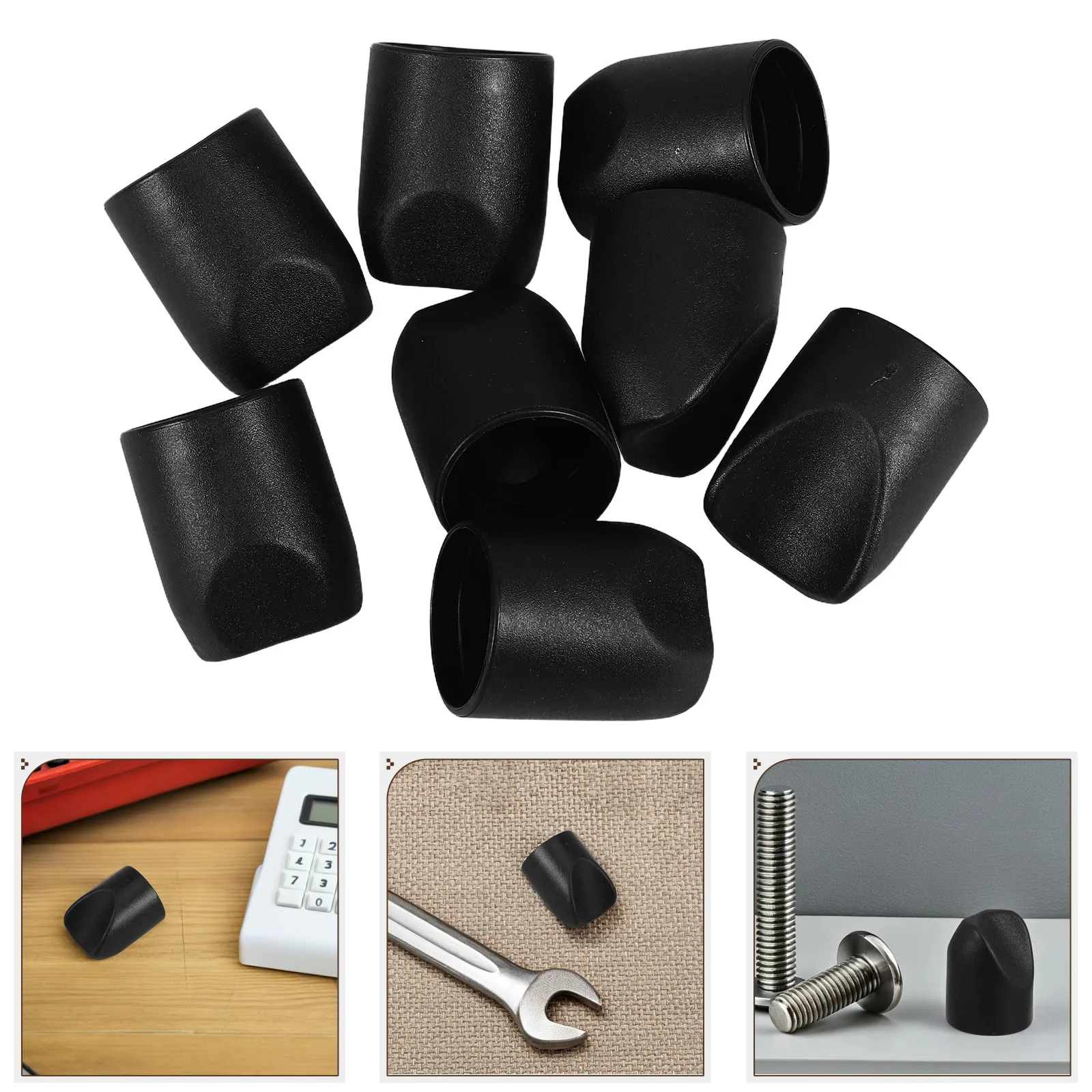 

8Pcs Folding Chair Stability Caps Heavy-Duty Plastic Black Replacement End Caps Universal Chair Leg Covers Outdoor Furniture