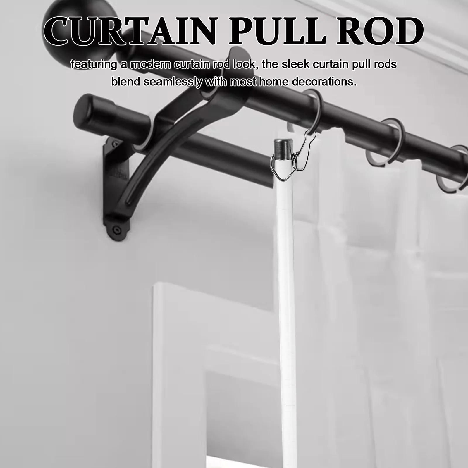 Acrylic Blind Wand Replacement Curtain Pull Handle Curtains Rod Awning Shade Pole