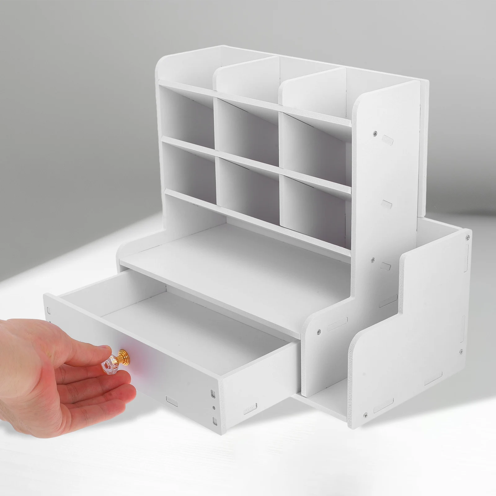 

Pen Holder Desktop Storage Rack Marker Organizer Large Capacity Stationery Drawers Stand Unit Pretty Holds