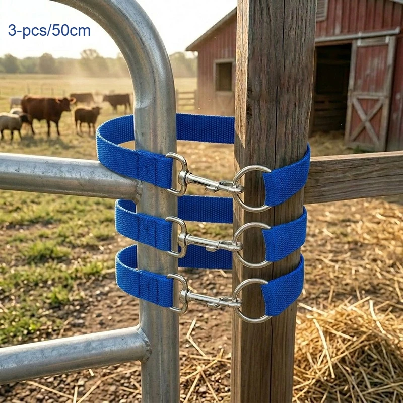3 Easy Horse Latches,Easy Pasture Gate Hooks,Single Ring Swivel Snap Gate Hooks for Securing Horse Fences,Sheep 50 Cm Length